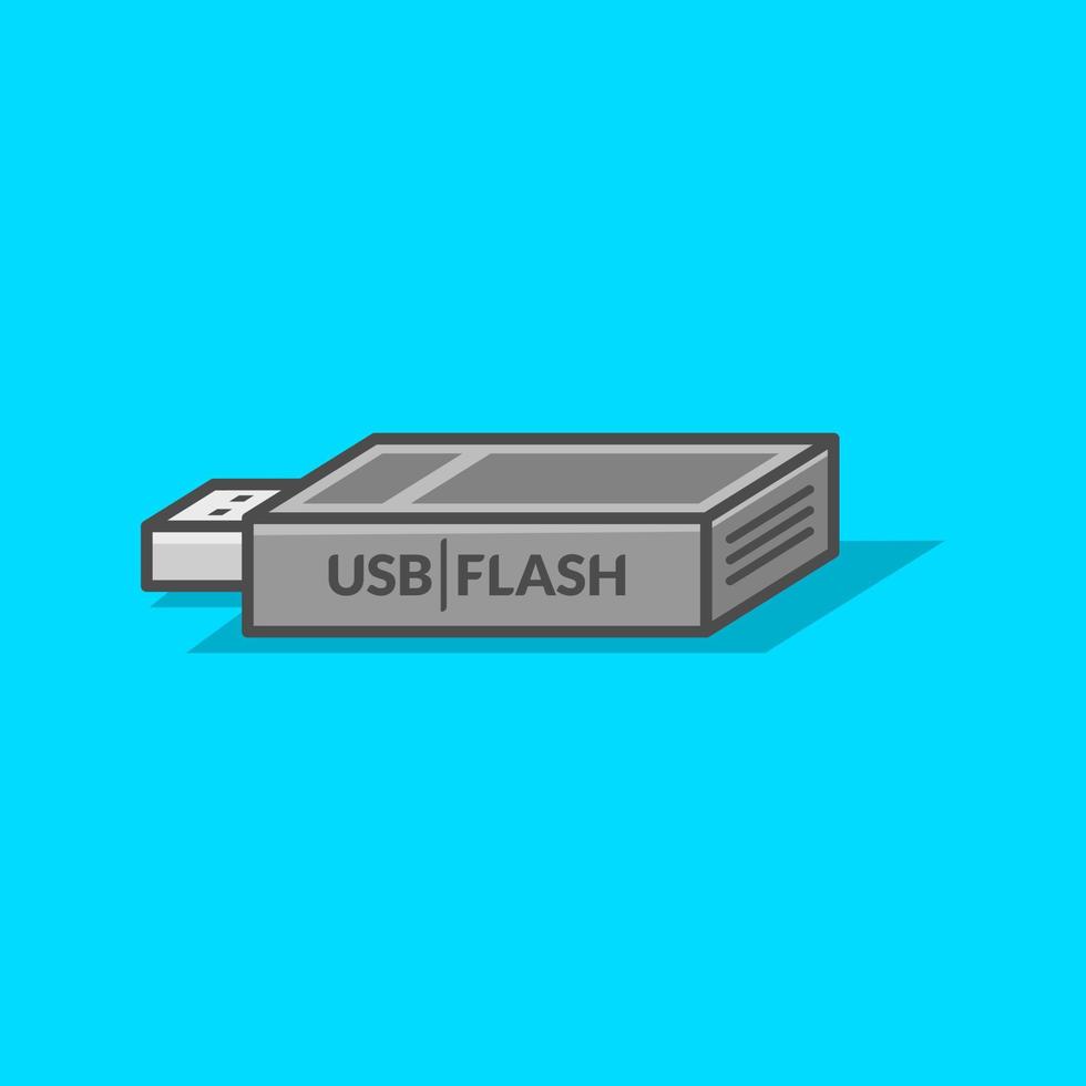 illustration d'icône de style dessin animé usb vecteur