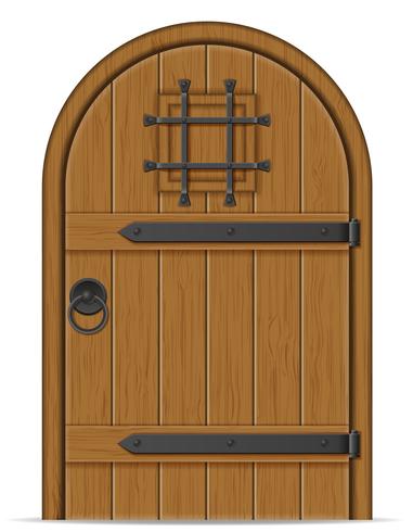 ancienne illustration vectorielle de porte en bois vecteur