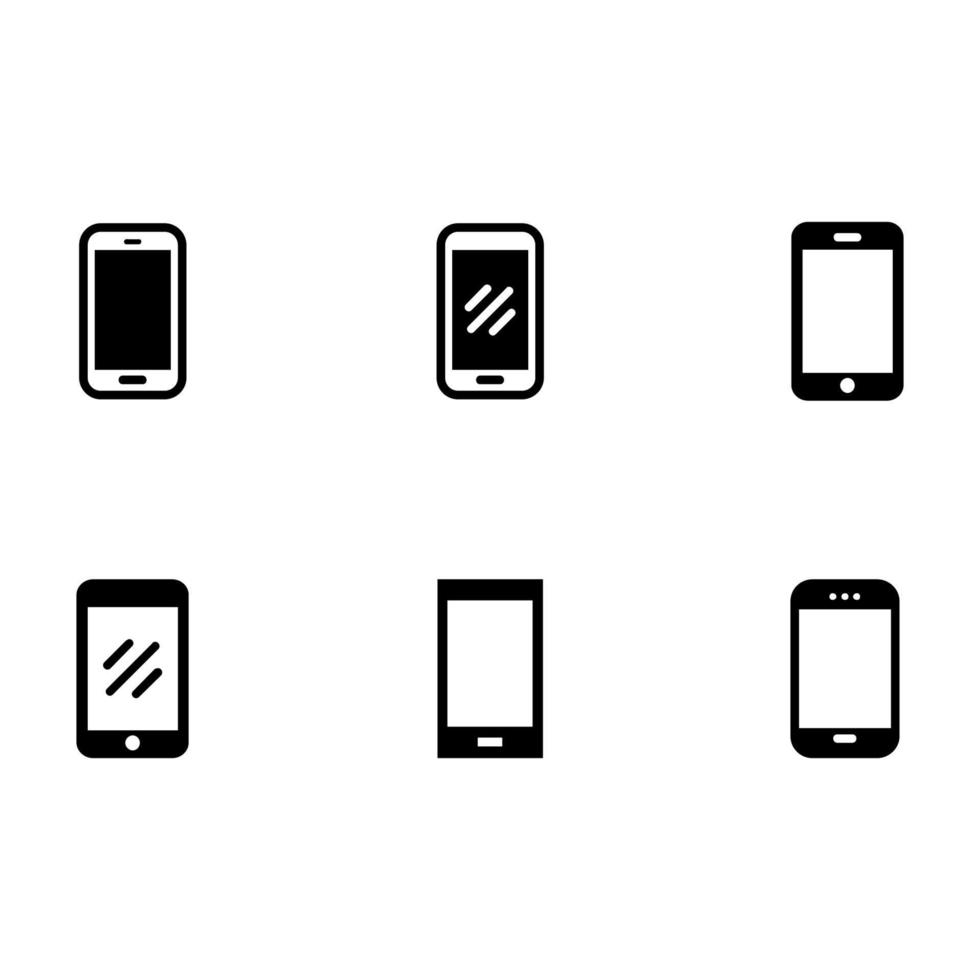 icône de vecteur de smartphone. symbole de téléphone noir isolé sur fond blanc. vecteur eps 10