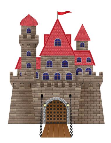 ancienne illustration vectorielle de vieux château de pierre vecteur