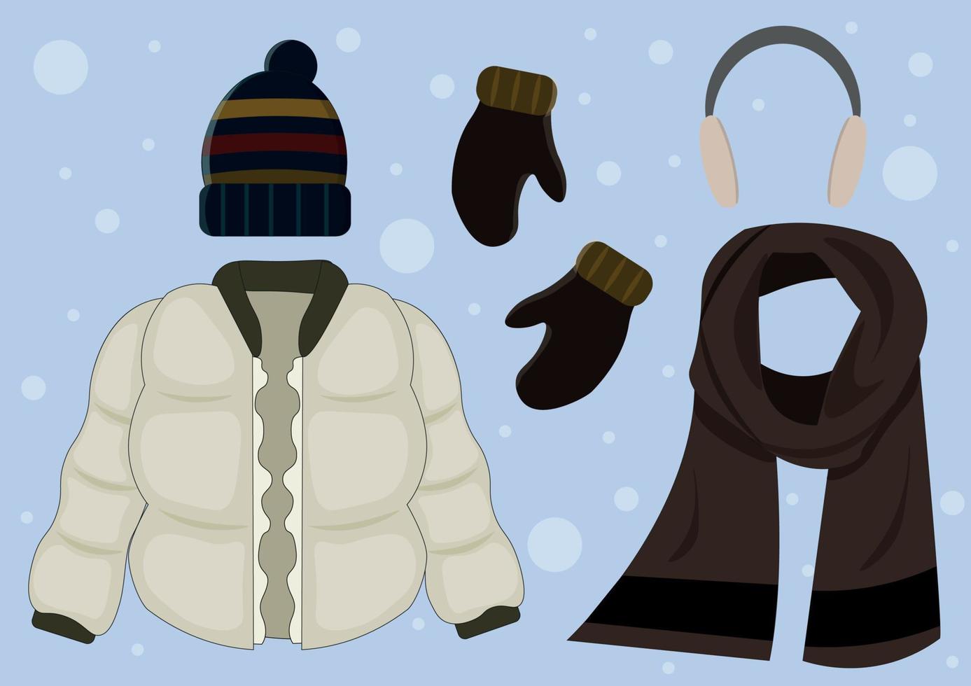 vêtements de protection pour tenues d'hiver vecteur