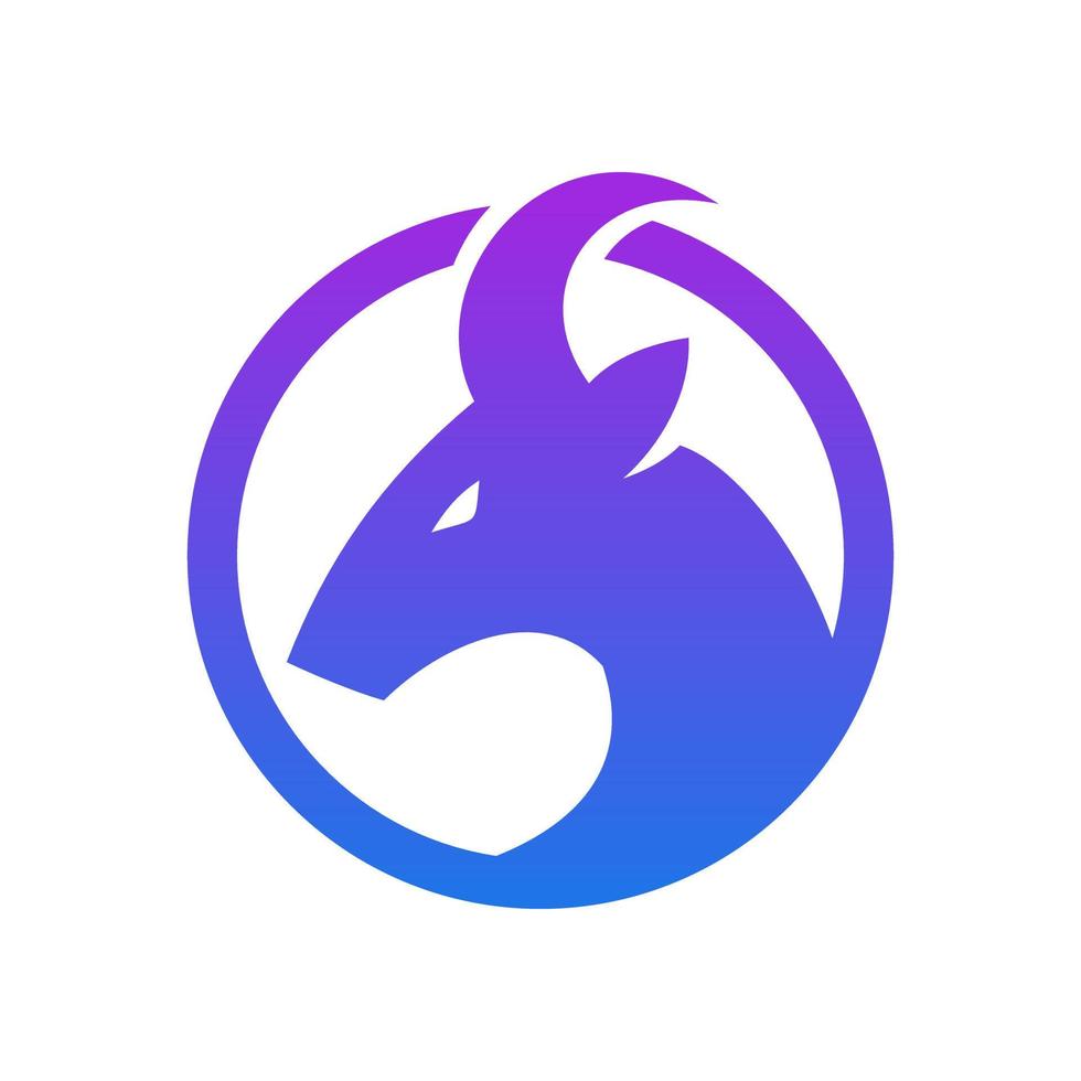 création de logo de tête d'animal oryx antilope moderne vecteur