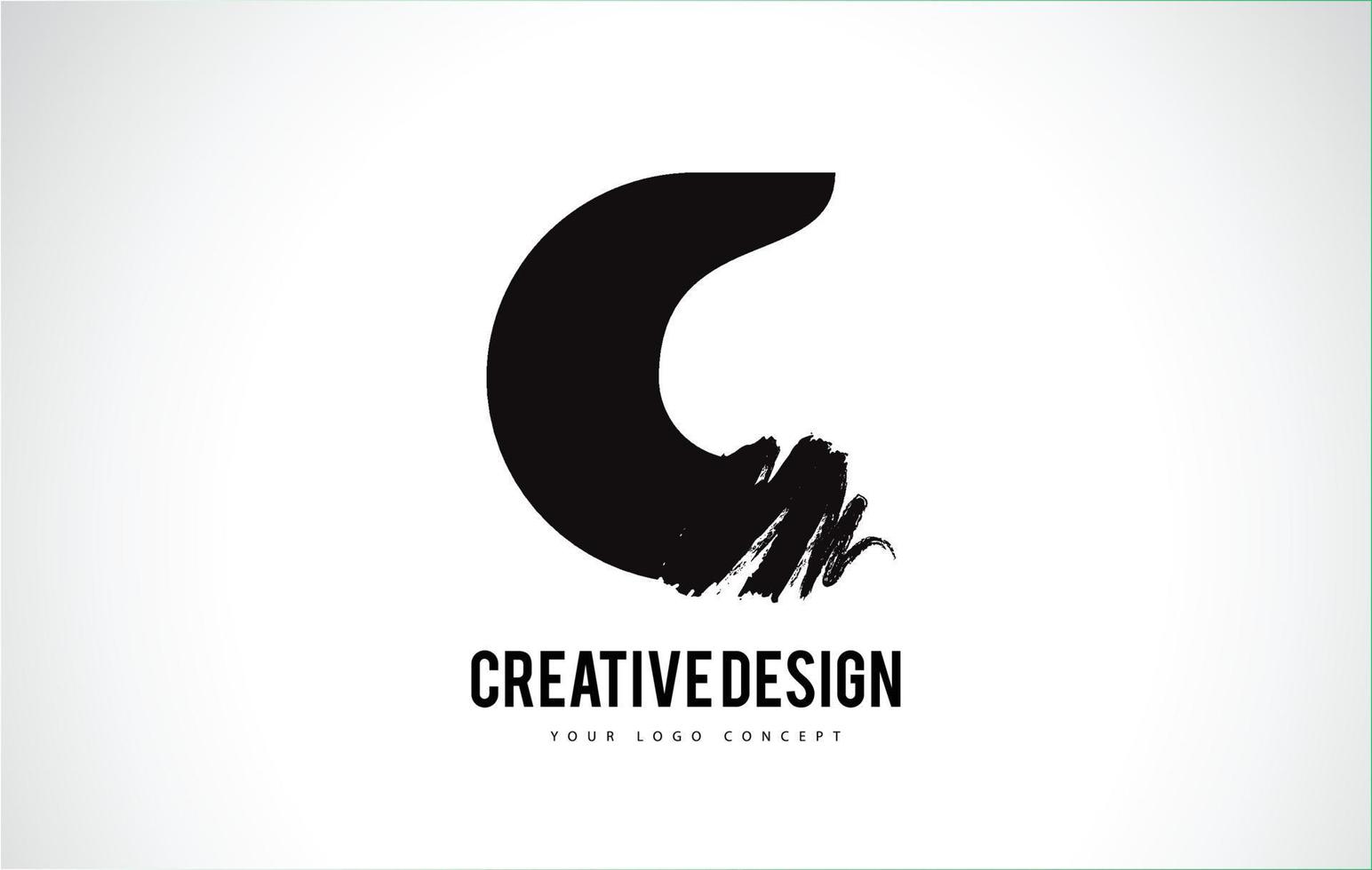 c lettre logo design pinceau coup de peinture. coup de pinceau noir artistique. vecteur