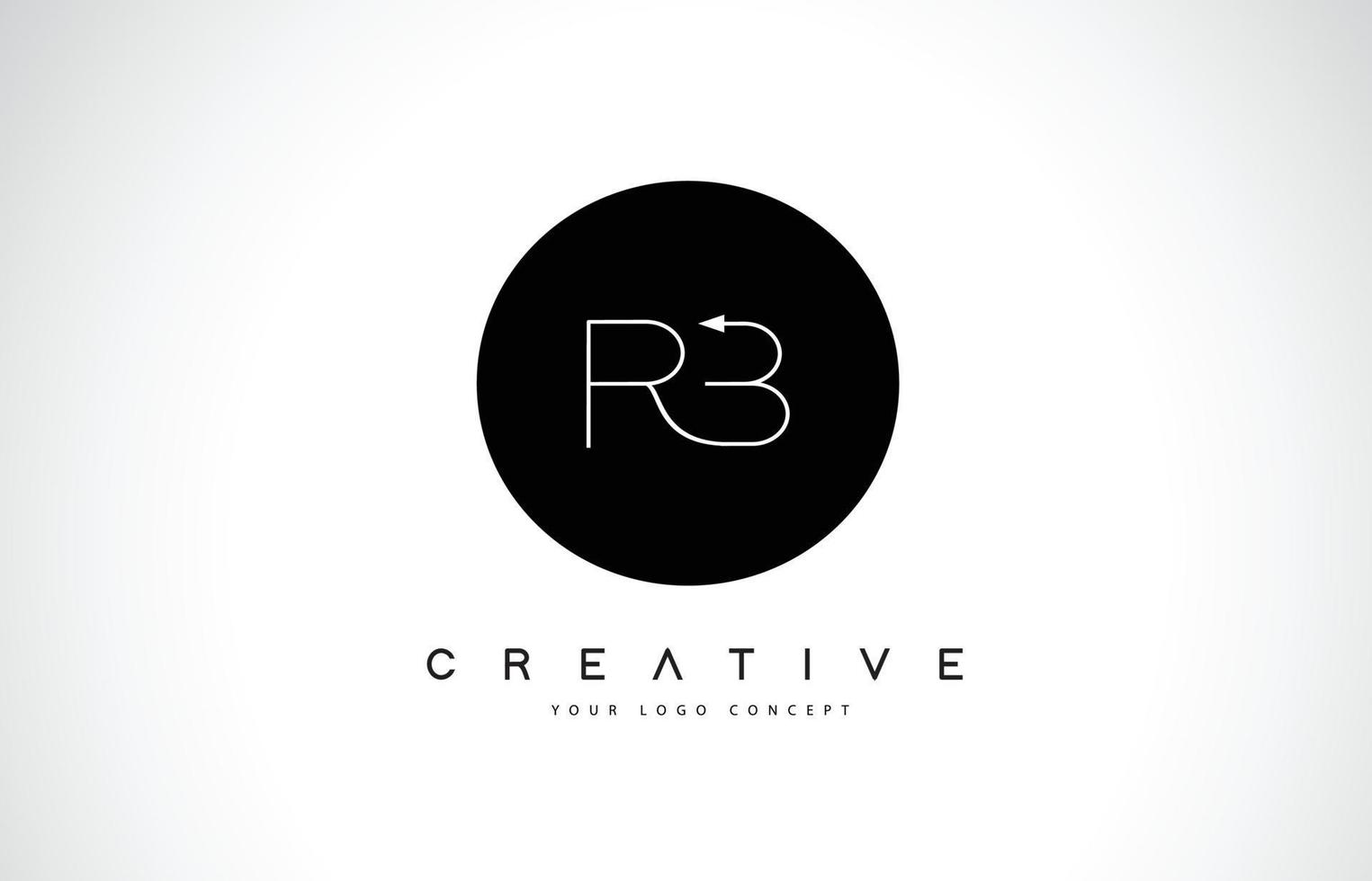 création de logo rb rb avec vecteur de lettre de texte créatif noir et blanc.