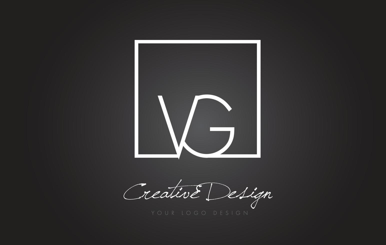 création de logo de lettre de cadre carré vg avec des couleurs noir et blanc. vecteur