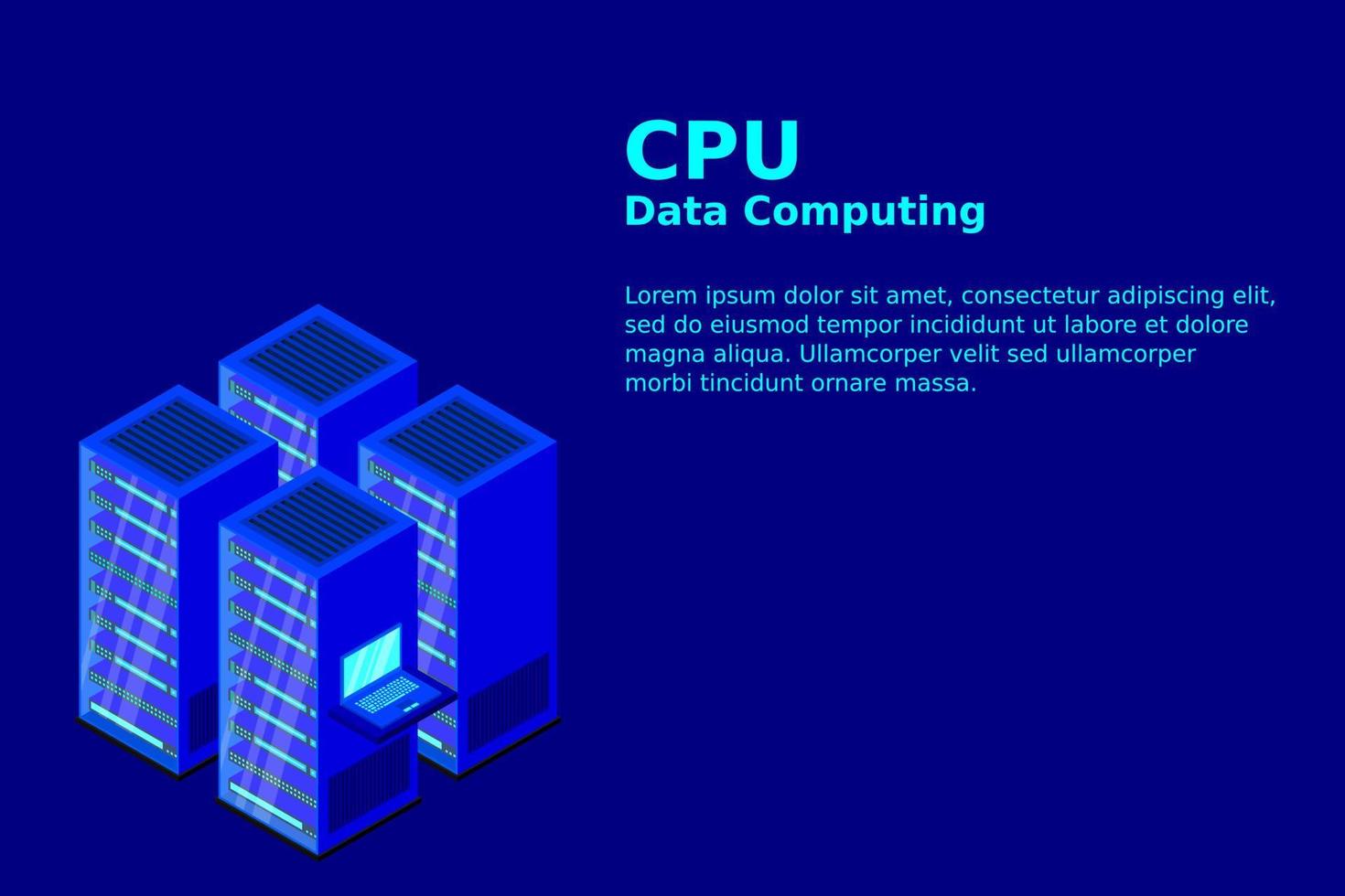 mainframe, serveur alimenté, concept de haute technologie, centre de données, stockage de données en nuage vecteur