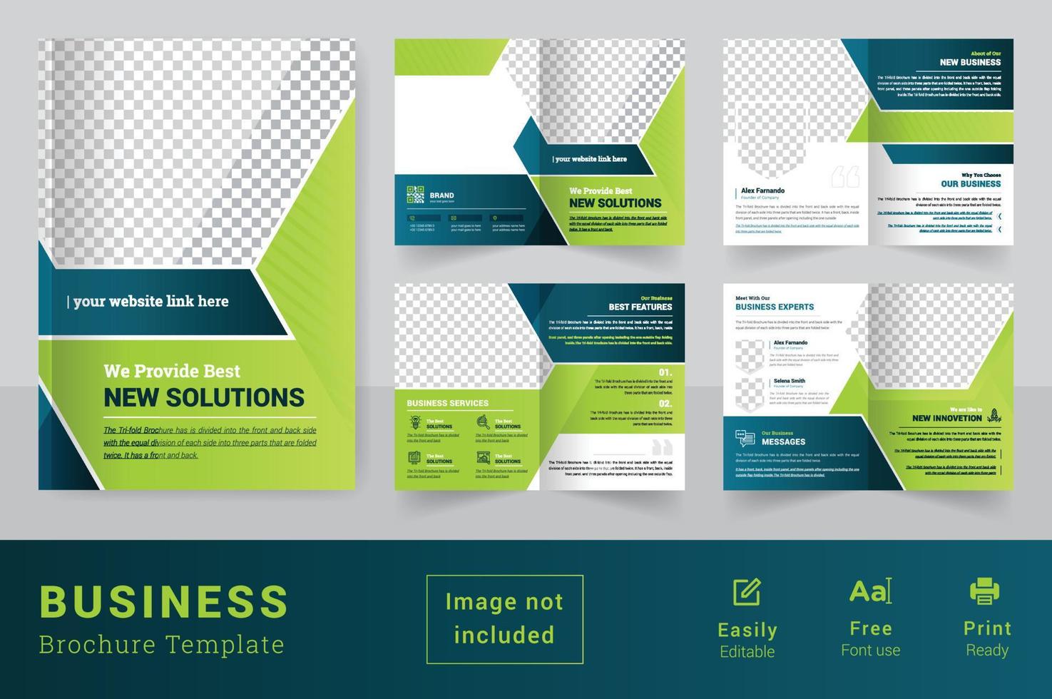 modèle de conception de brochure d'entreprise mise en page de thème multipages pour une utilisation polyvalente vecteur