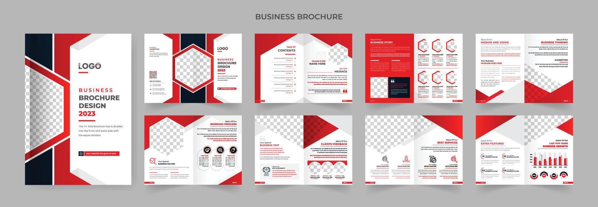 pages de couleur rouge conception de brochure d'entreprise moderne mise en page de la brochure d'entreprise de l'entreprise vecteur