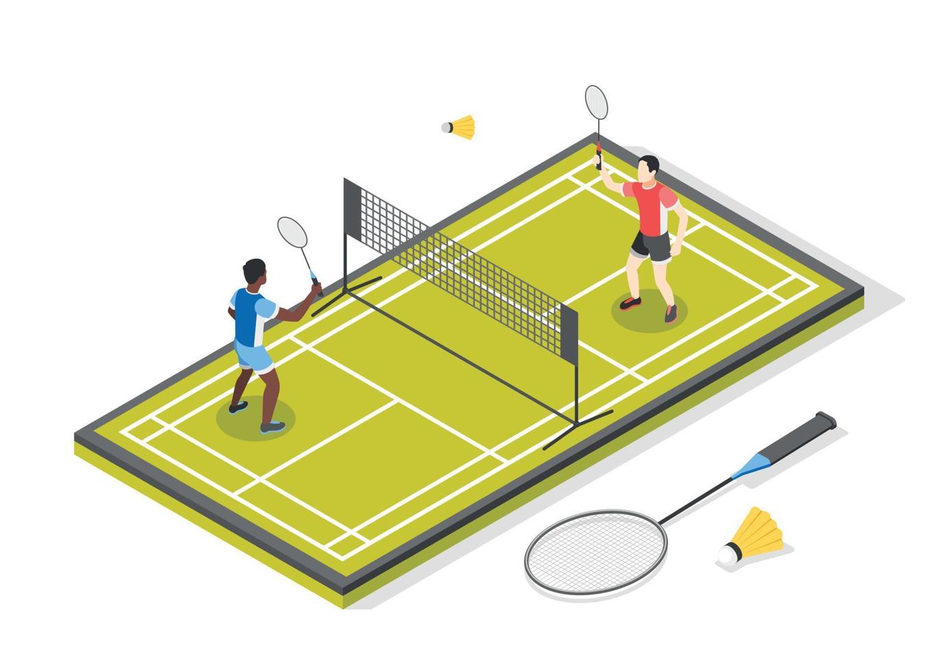 composition de terrain de jeu de tennis vecteur