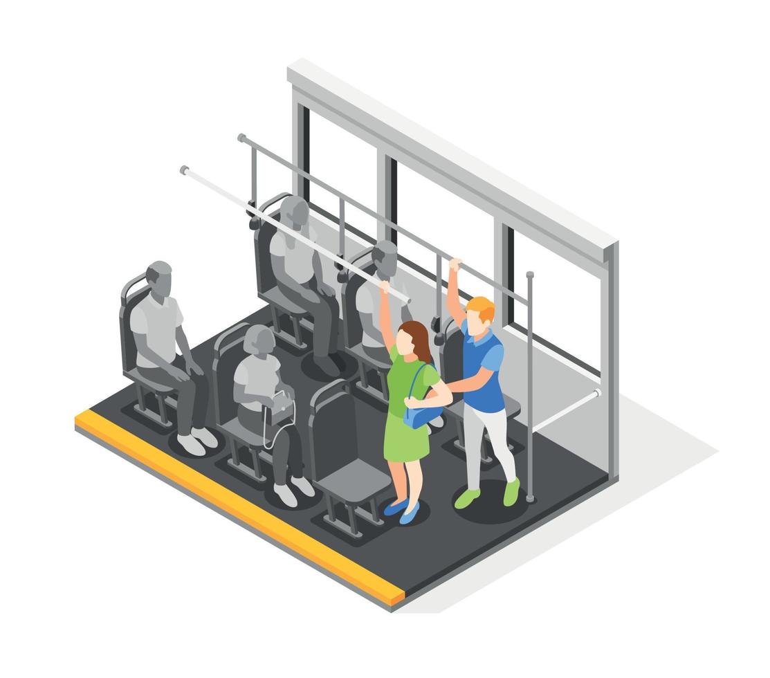 toucher la composition isométrique du passager vecteur