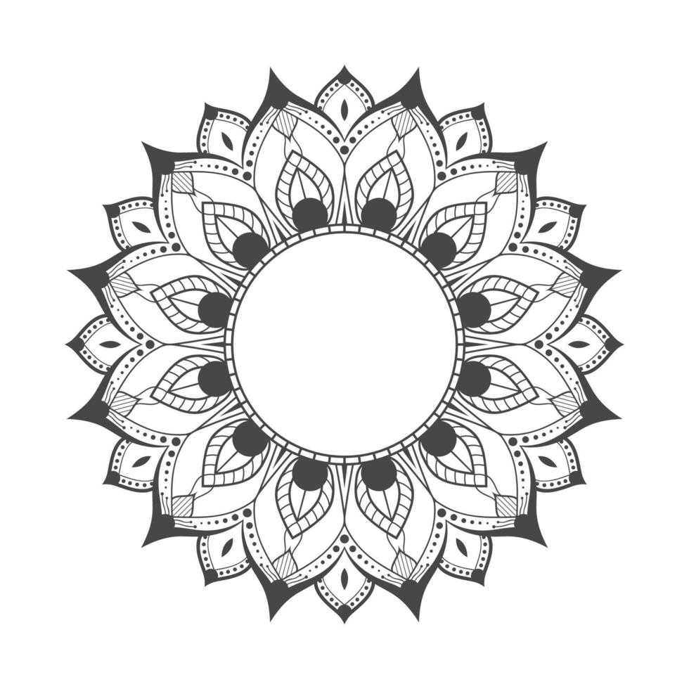 mandala de style feuille de fleur pour livre de coloriage vecteur