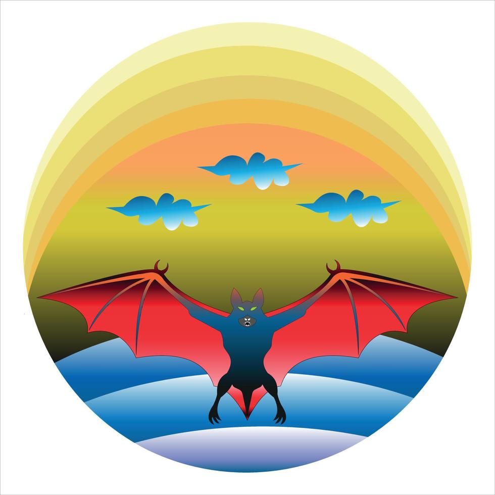 chauve-souris volante, plat, illustration, vecteur, images vecteur