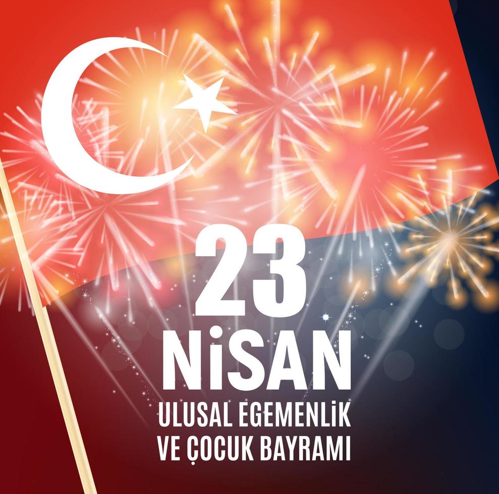 23 avril, journée des enfants, langue turque 23 nisan cumhuriyet bayrami. illustration vectorielle vecteur