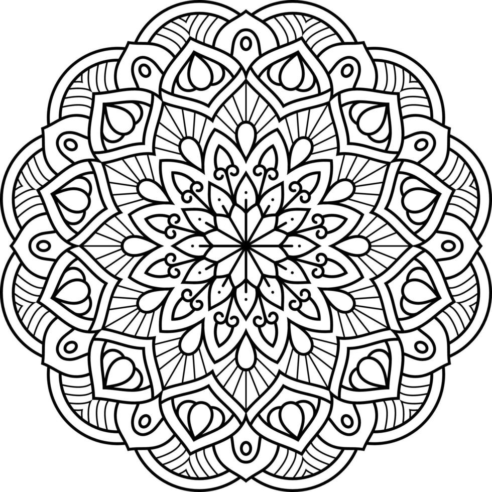 Illustration vectorielle de mandala à colorier, motif abstrait, décoration pour le design d'intérieur, ornement décoratif oriental ethnique vecteur