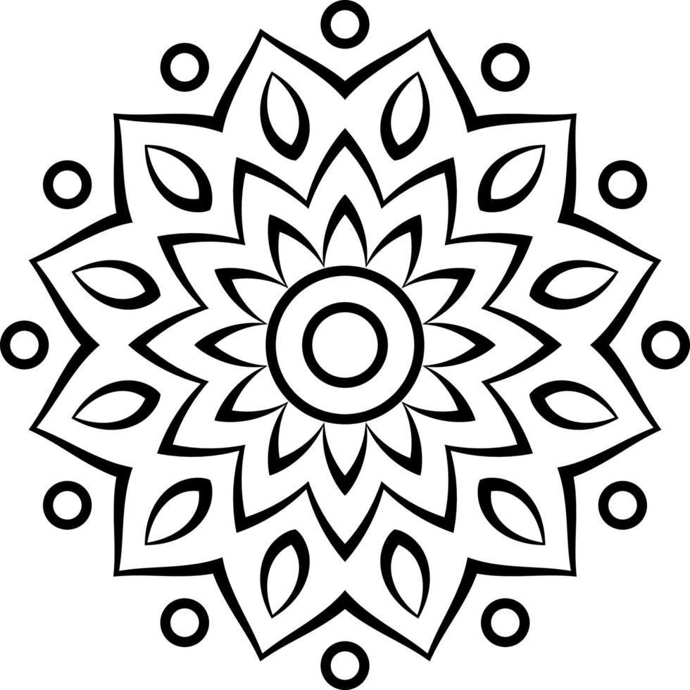 forme de mandala simple de base à colorier pour les débutants et les enfants. vecteur