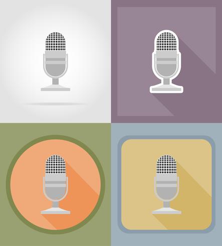 microphones icônes plates vector illustration