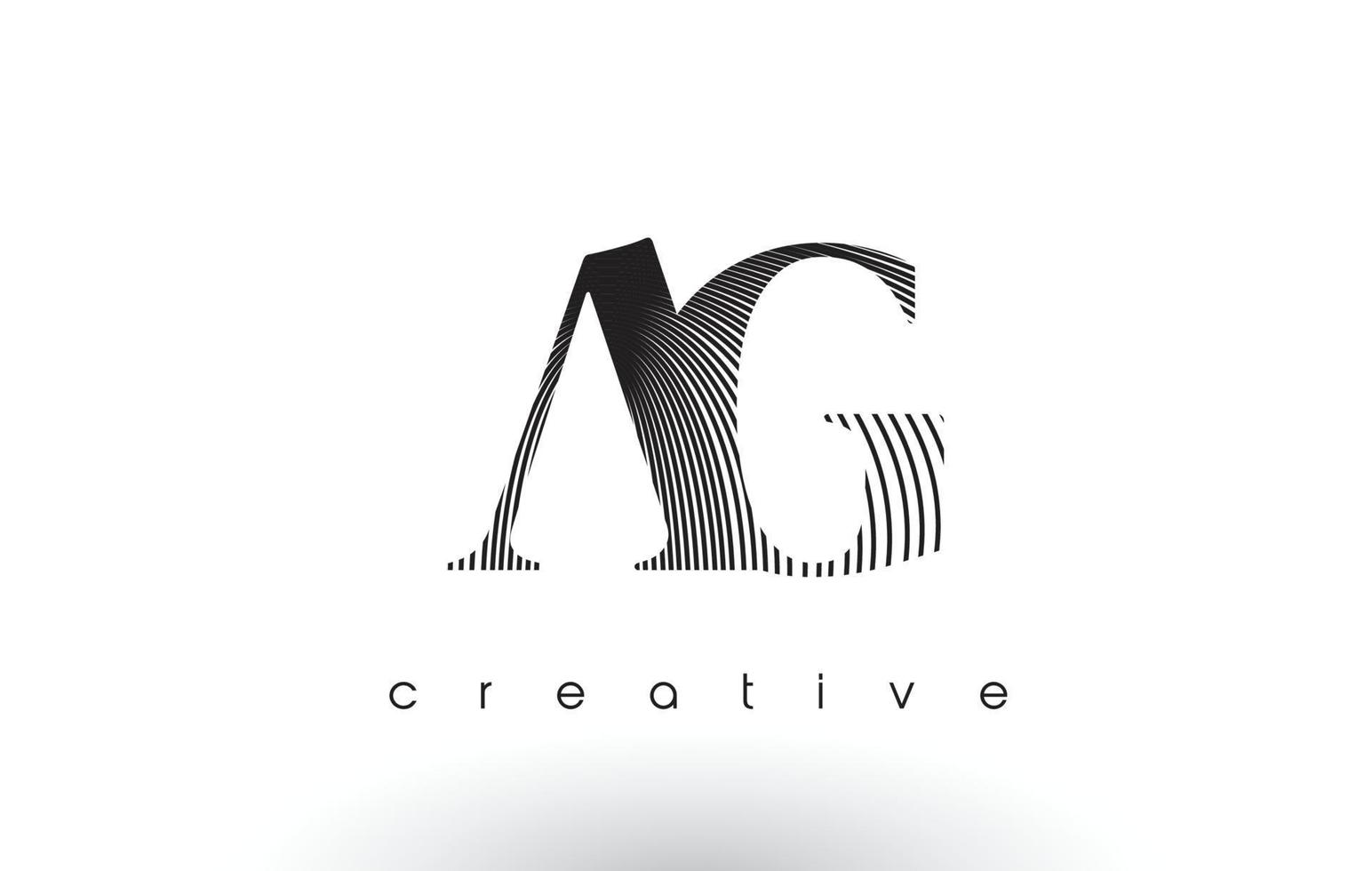 création de logo ag avec plusieurs lignes et couleurs noir et blanc. vecteur