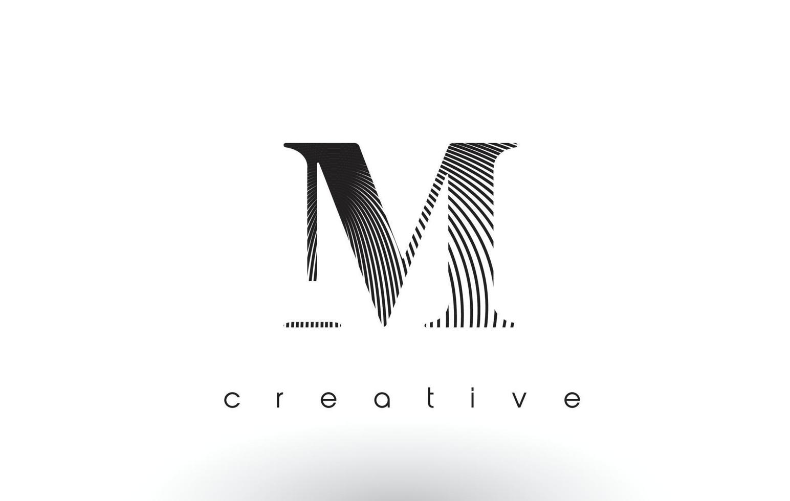 création de logo m avec plusieurs lignes et couleurs noir et blanc. vecteur