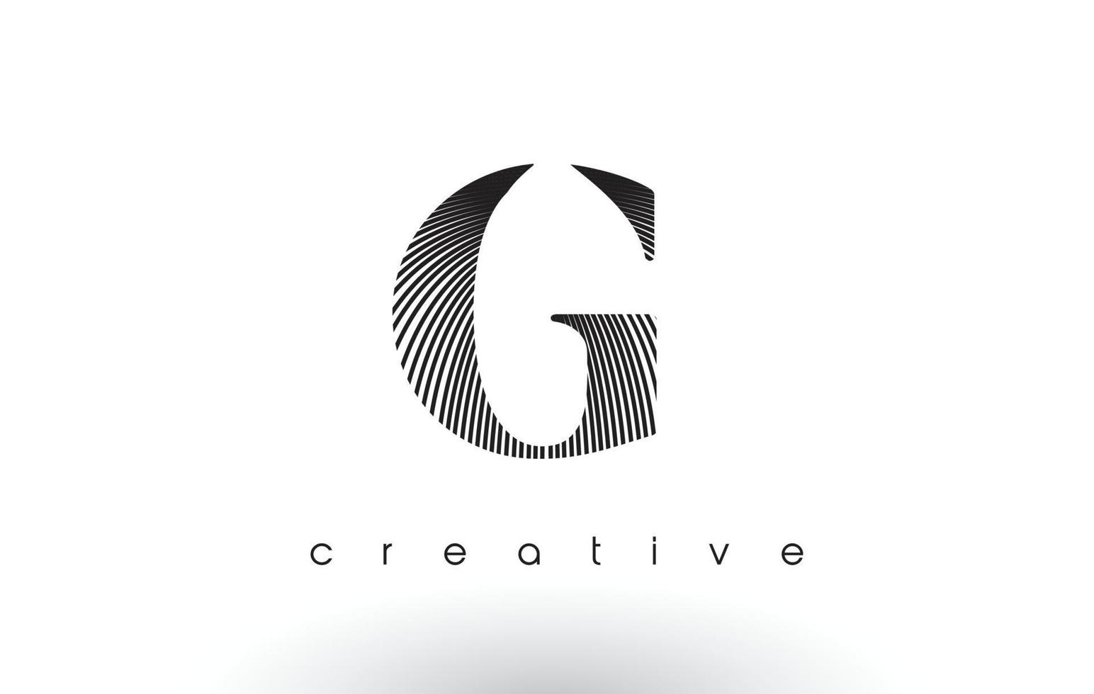 conception de logo g avec plusieurs lignes et couleurs noir et blanc. vecteur