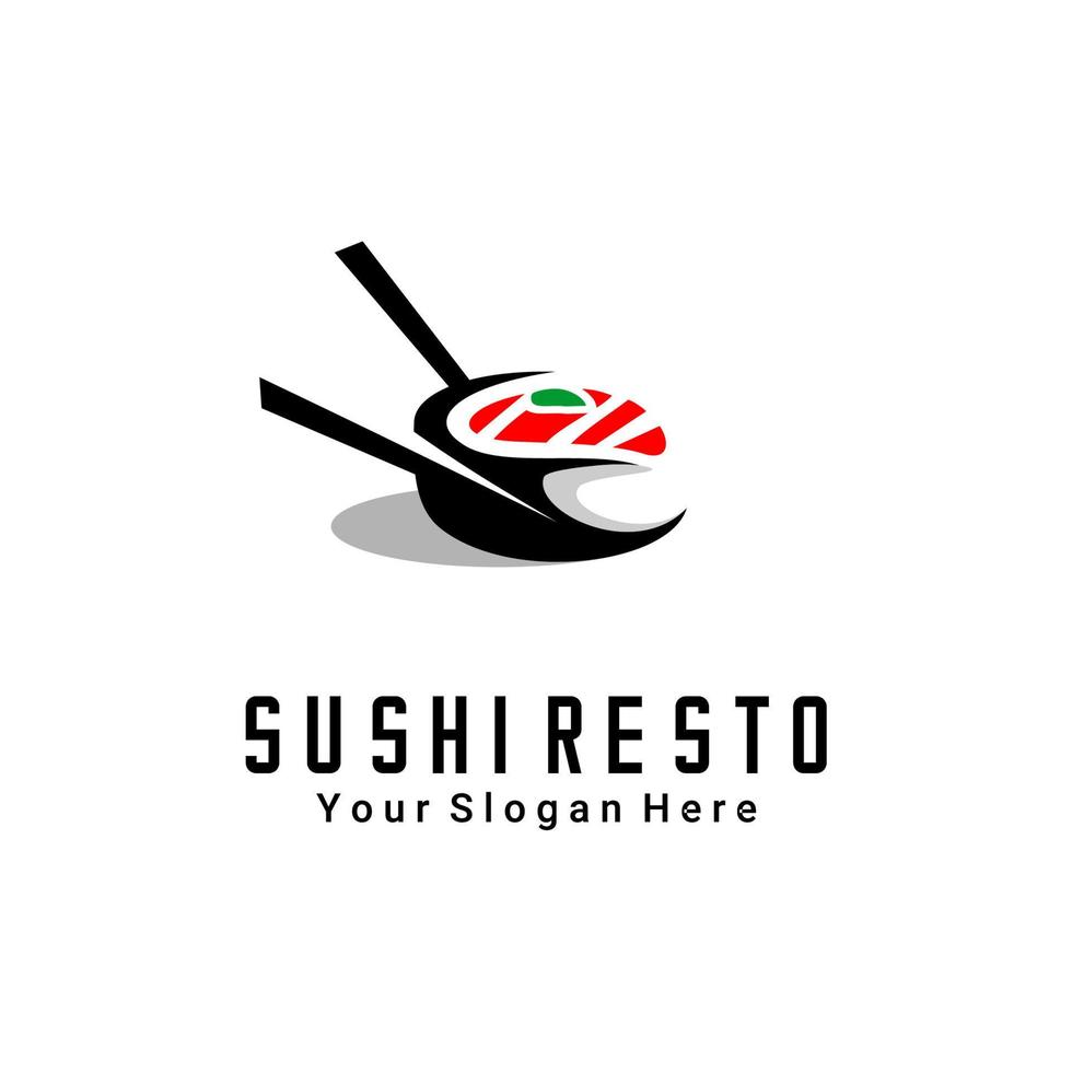 resto de sushi logo vecteur