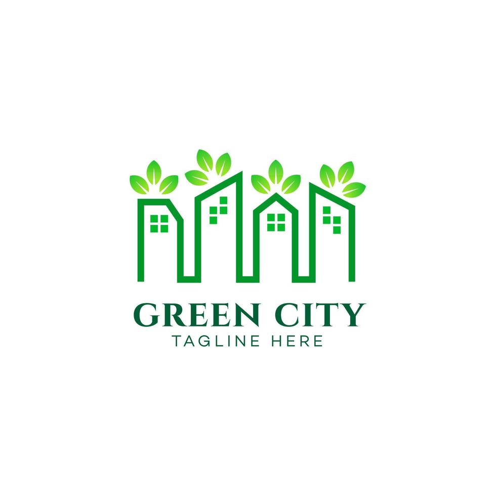 vecteur de modèle de conception de logo de ville verte