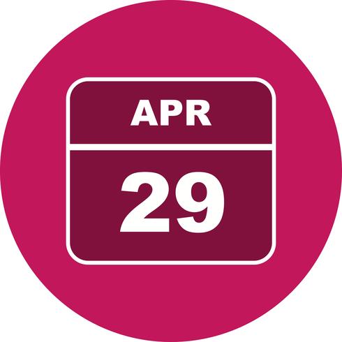 29 avril Calendrier d&#39;une journée vecteur