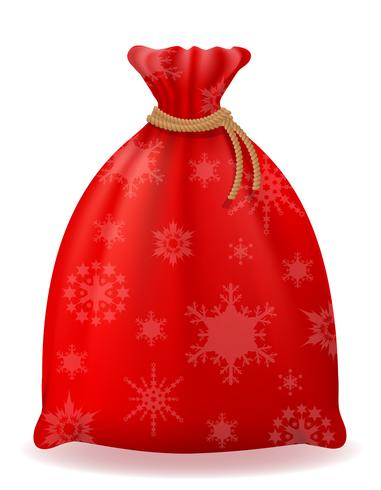 illustration vectorielle de sac de Noël rouge santa claus vecteur