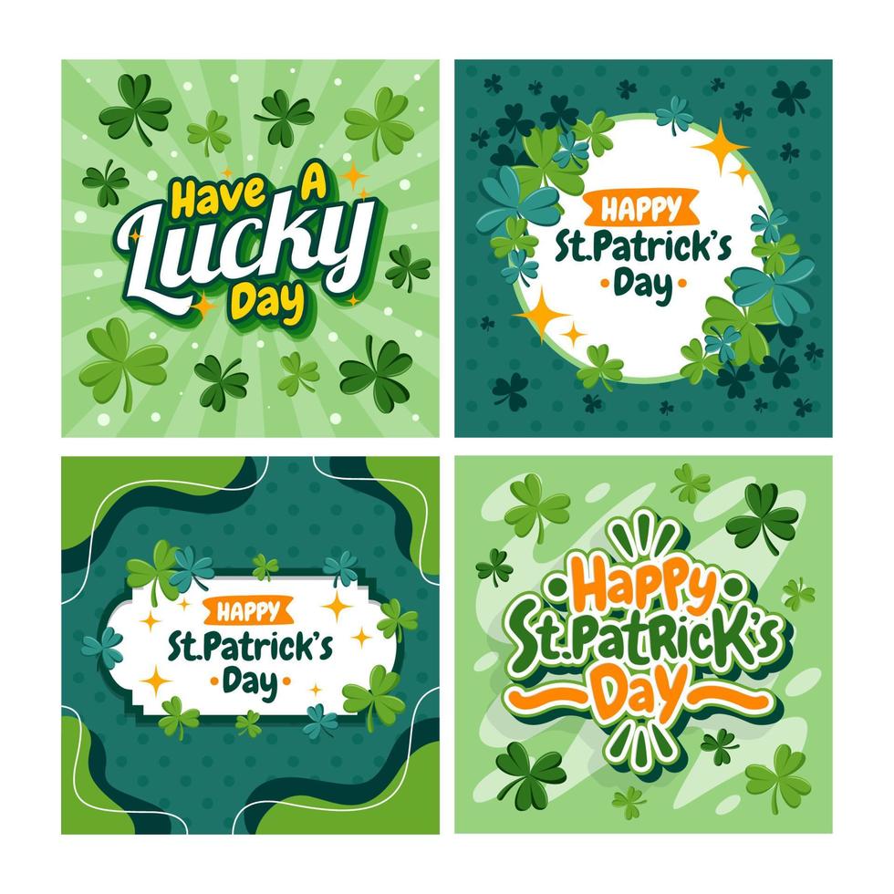 cartes de voeux de la saint patrick vecteur