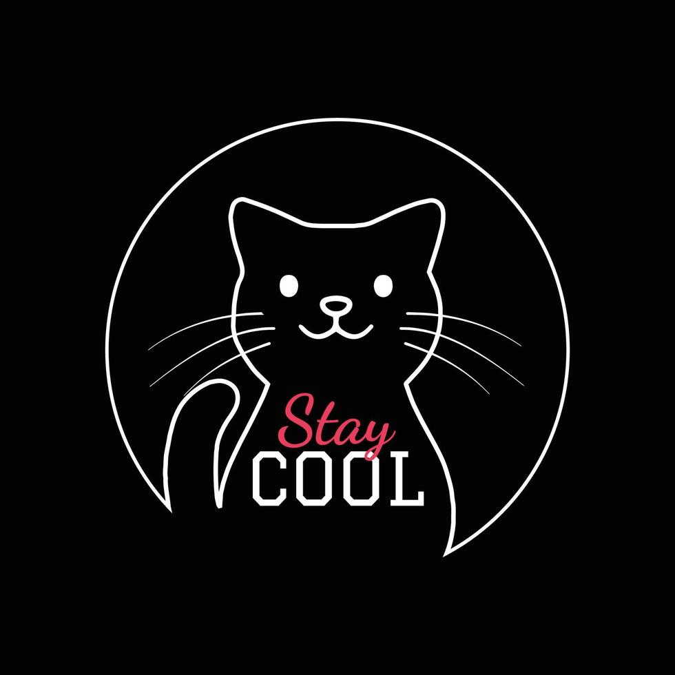 conception de t-shirt chat cool vecteur