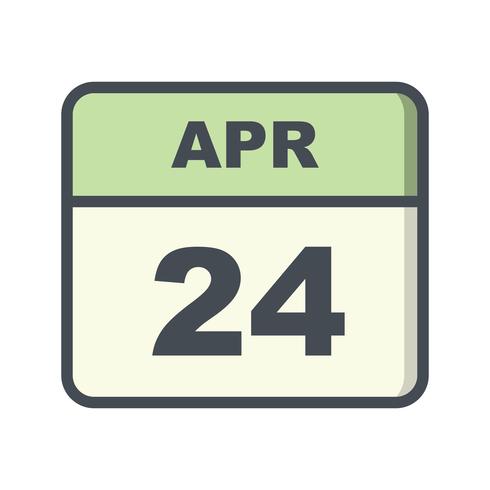 24 avril Calendrier d&#39;une journée vecteur