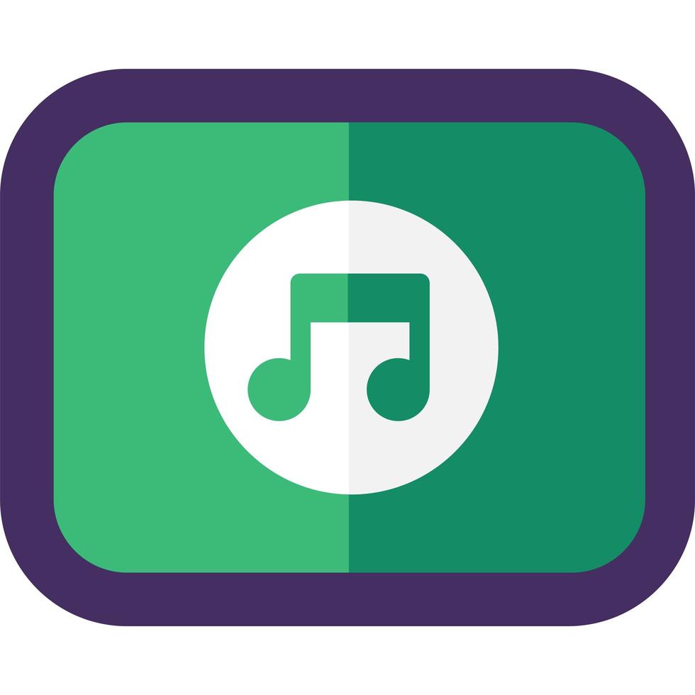 icône de lecteur de musique avec signe de fichier audio plat vecteur