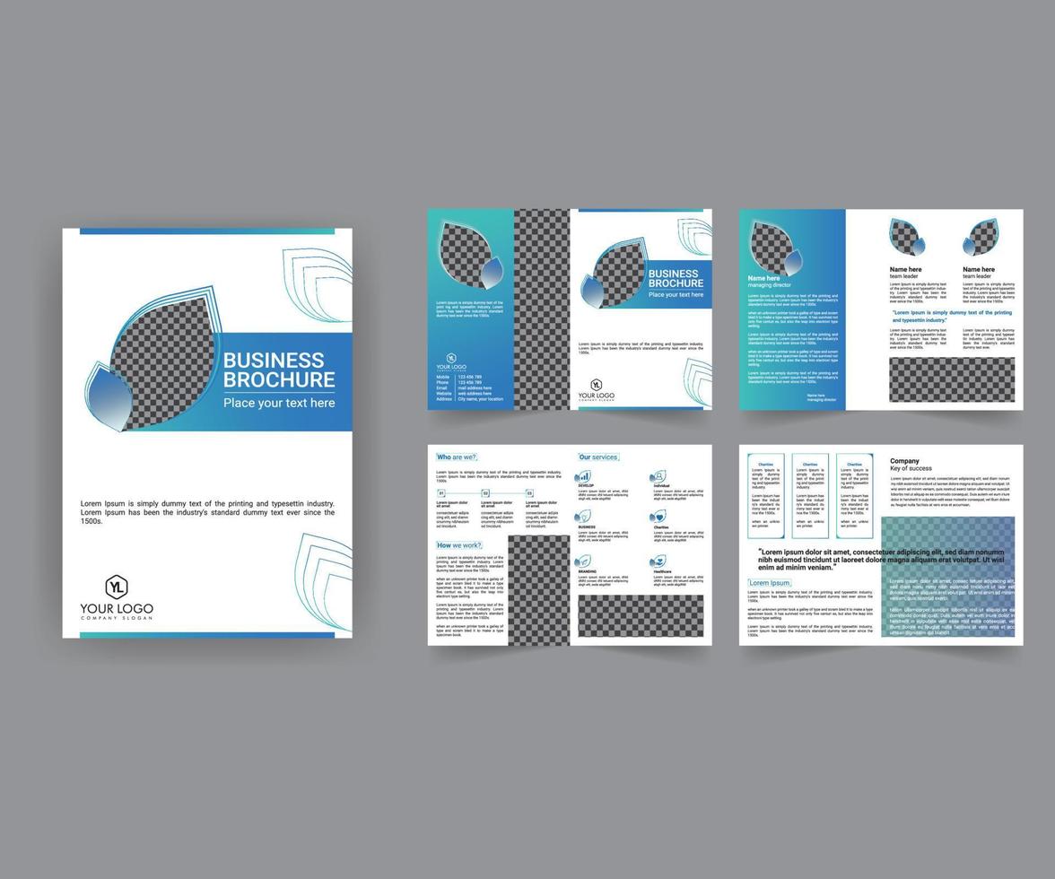 conception de modèle de brochure d'entreprise moderne, mise en page de modèle modifiable de brochure d'entreprise de 8 pages, conception de modèle de brochure d'entreprise minimale. vecteur