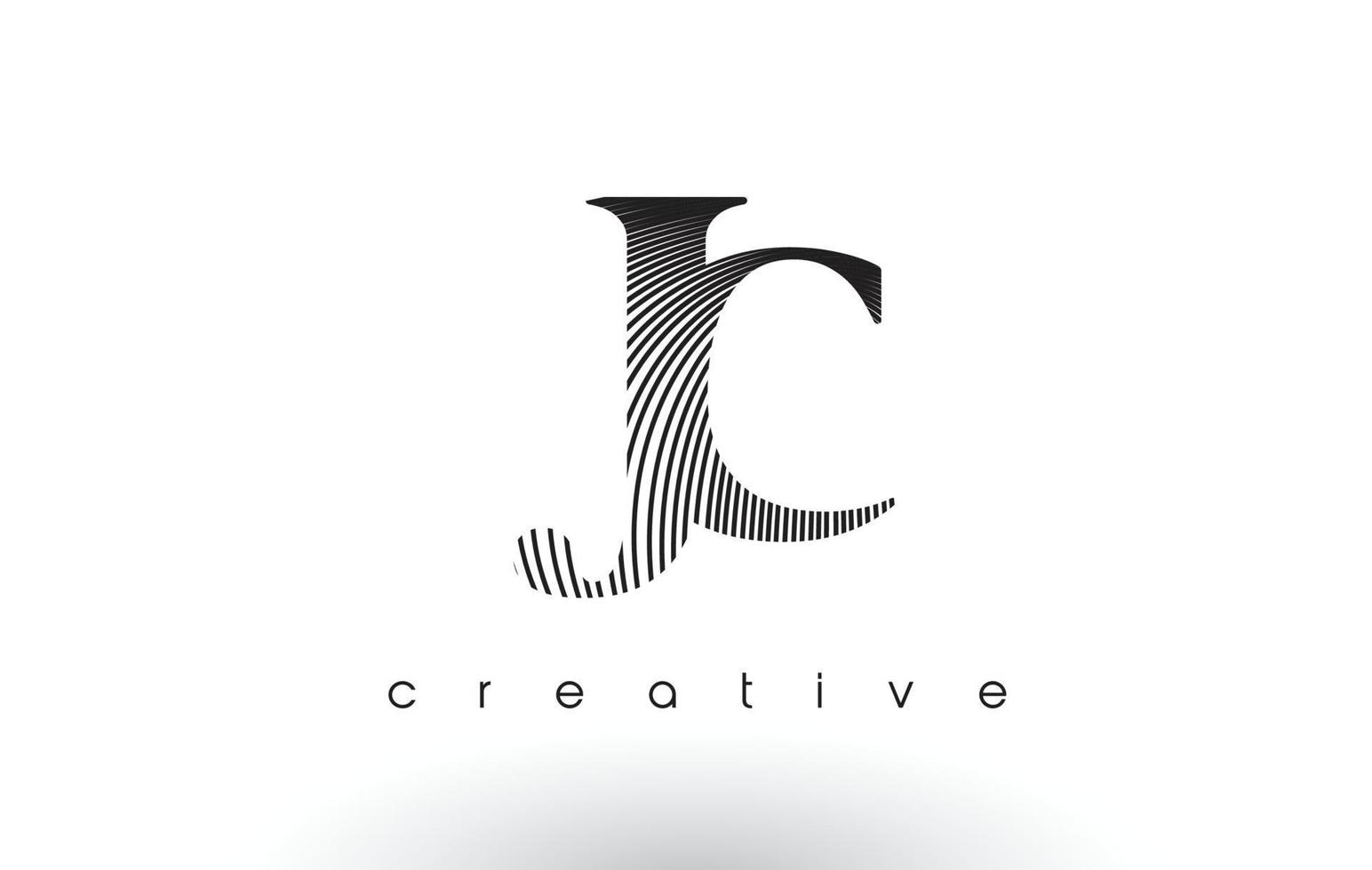 création de logo jc avec plusieurs lignes et couleurs noir et blanc. vecteur