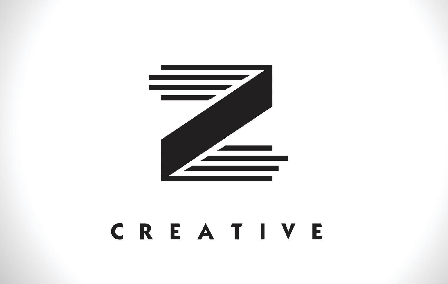 lettre du logo z avec un design de lignes noires. illustration vectorielle de ligne lettre vecteur
