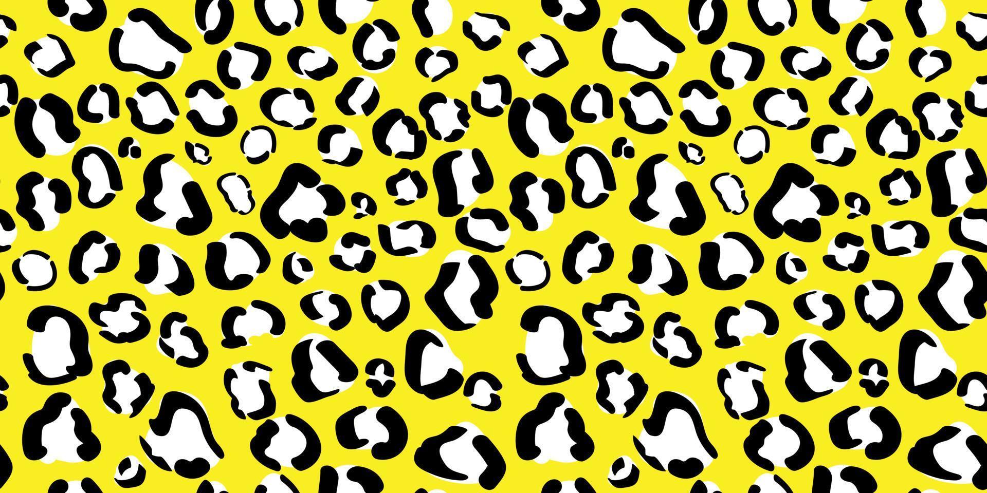 motif transparent imprimé léopard jaune. fond de peau d'animal de guépard. papier d'emballage ou conception de tissu vecteur