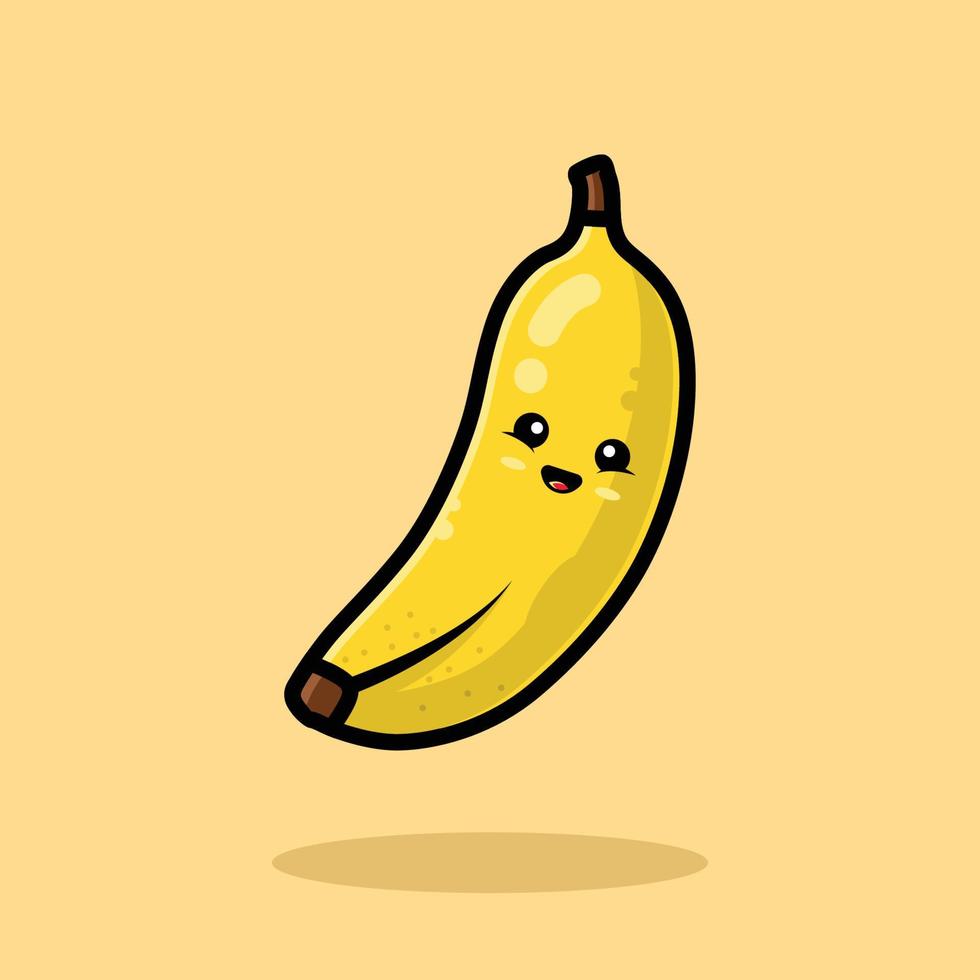 illustration d'icône de dessin animé mignon banane vecteur
