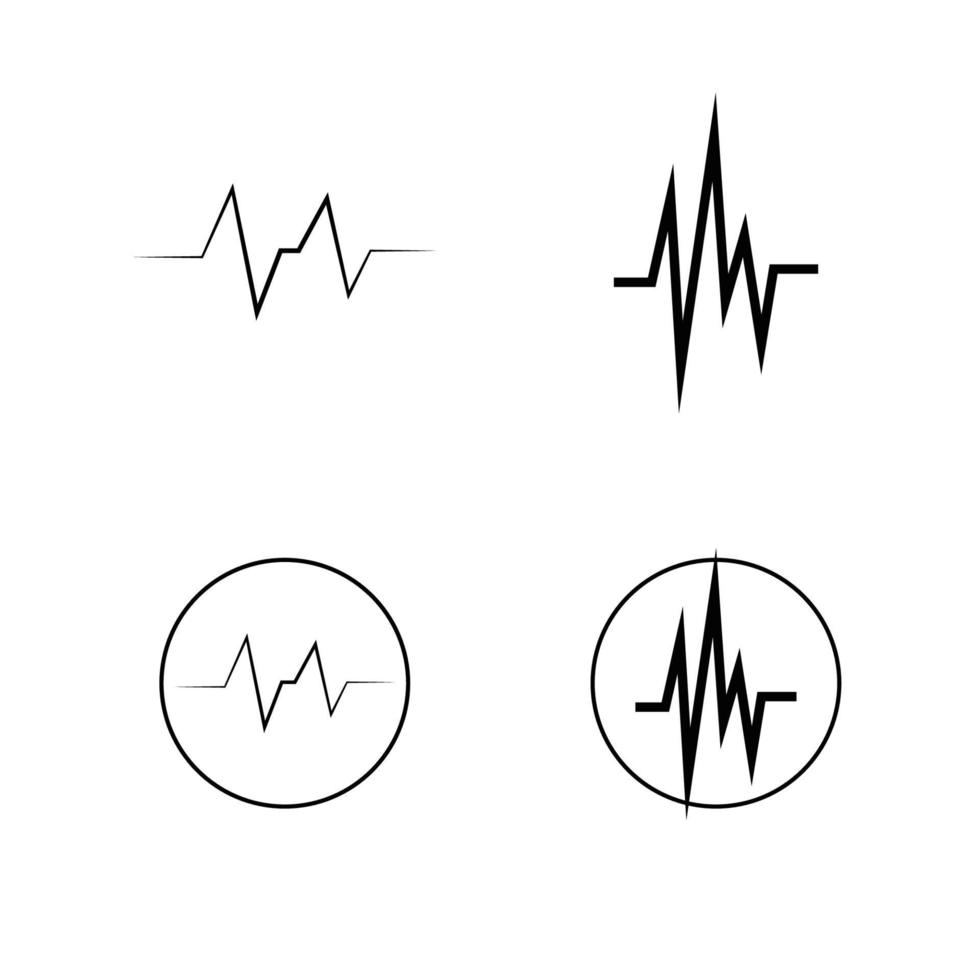 Modèle de logo d'illustration vectorielle d'icône de pouls de pulsation vecteur