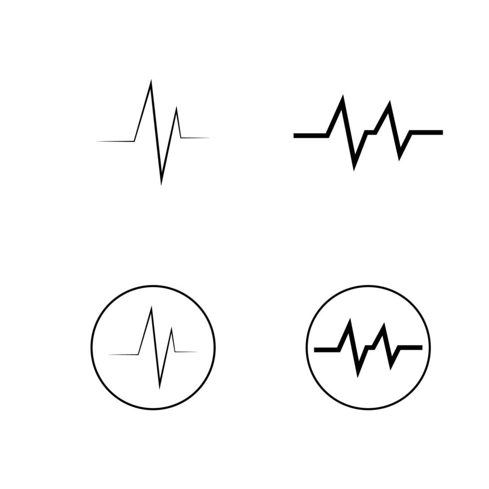 Modèle de logo d'illustration vectorielle d'icône de pouls de pulsation vecteur