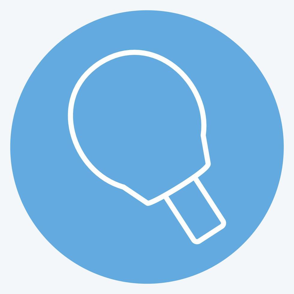 icône de tennis de table dans le style tendance des yeux bleus vecteur