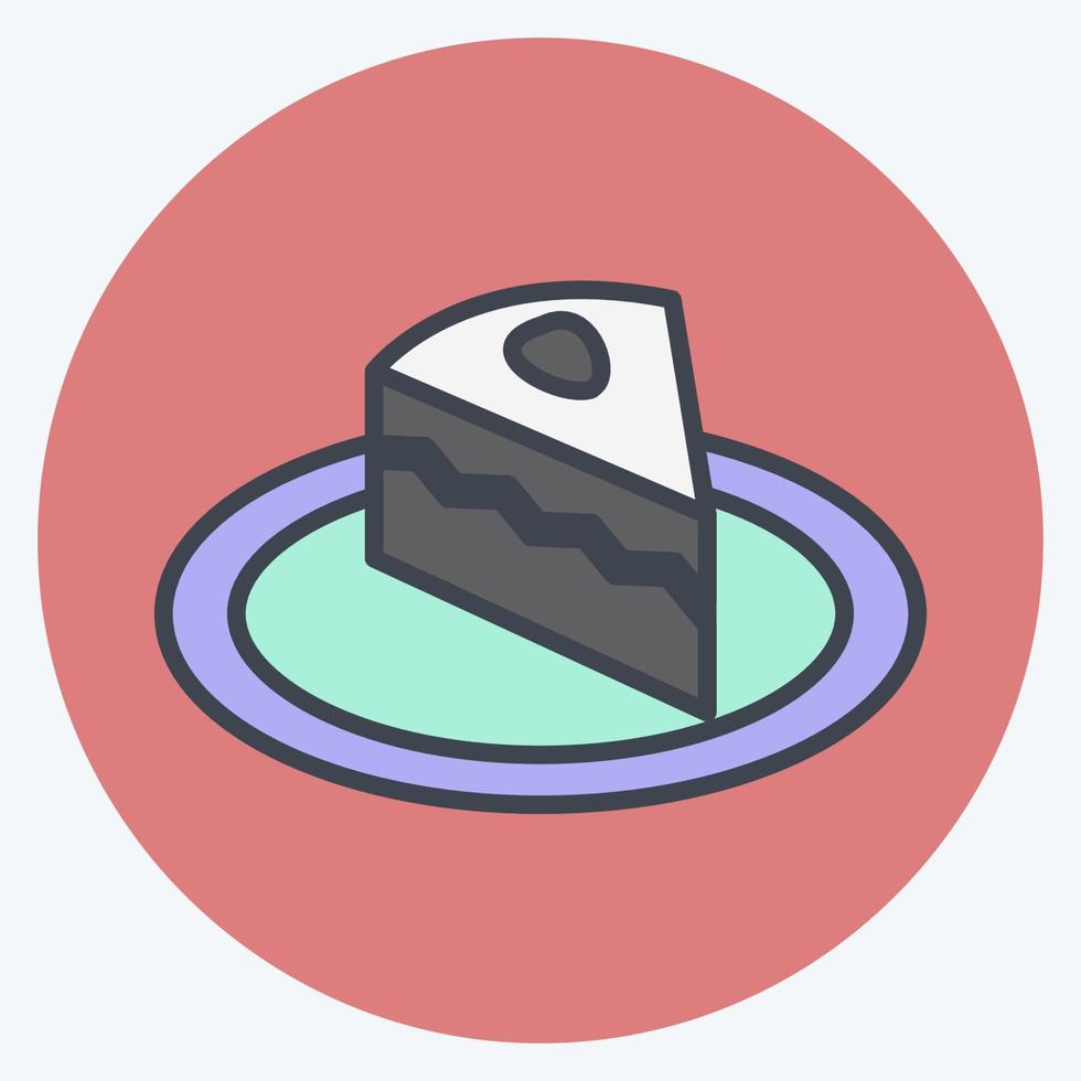 icône de gâteau à la crème dans un style de couleur à la mode isolé sur fond bleu doux vecteur