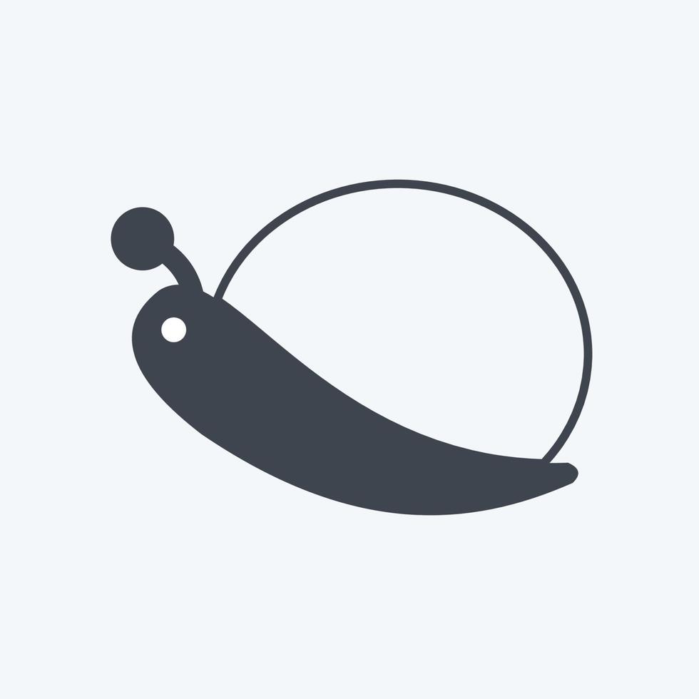 icône d'escargot dans le style de glyphe branché isolé sur fond bleu doux vecteur
