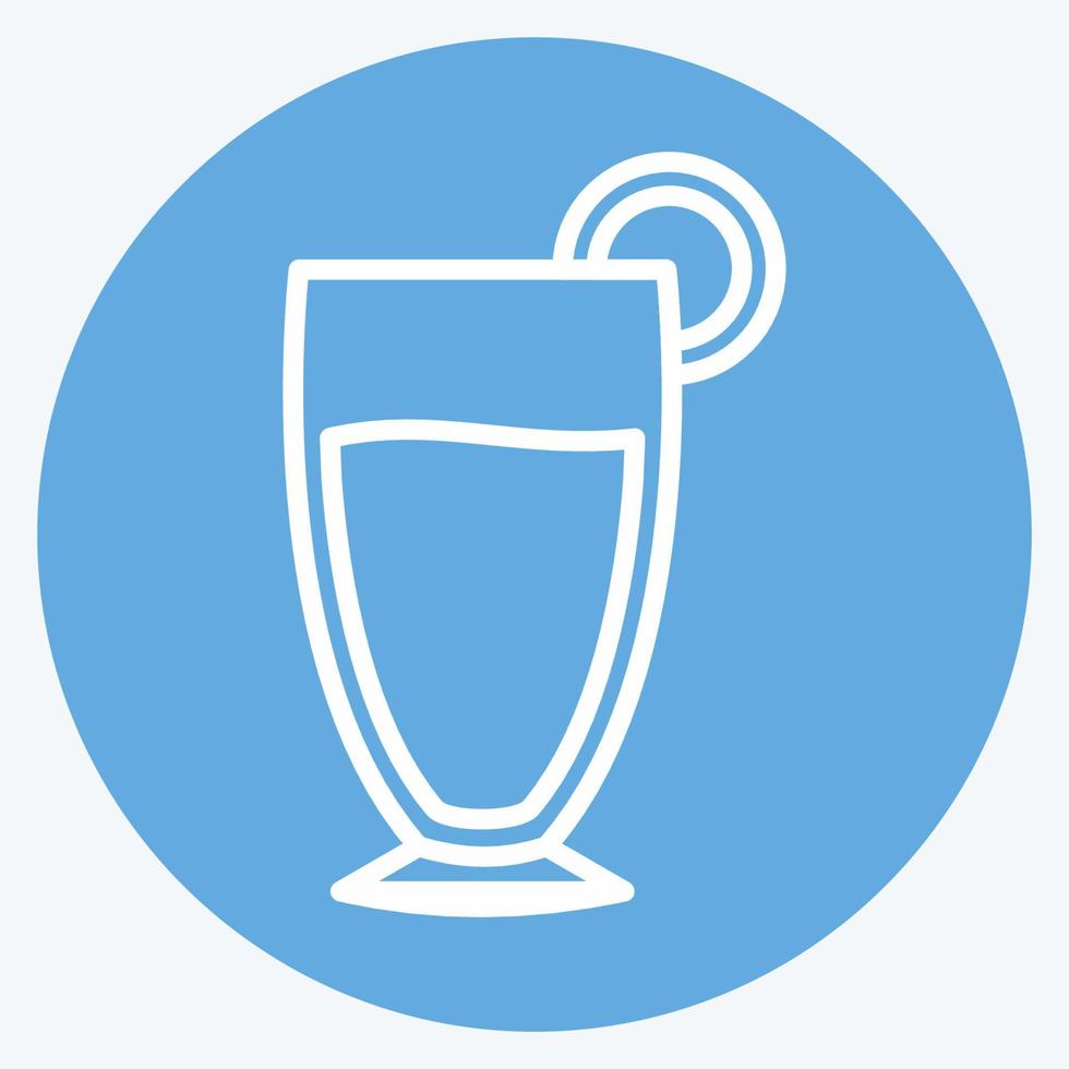 icône de bière artisanale dans le style tendance des yeux bleus isolé sur fond bleu doux vecteur