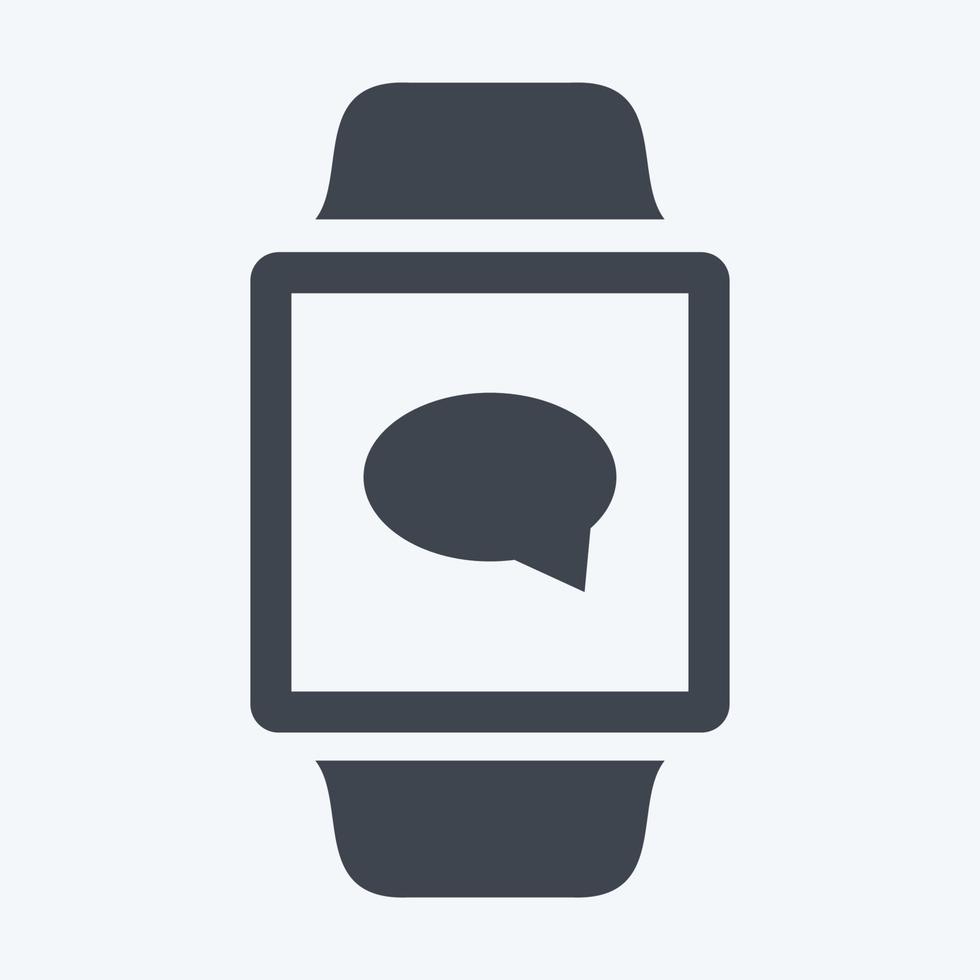 icône de l'application de messagerie dans un style de glyphe branché isolé sur fond bleu doux vecteur