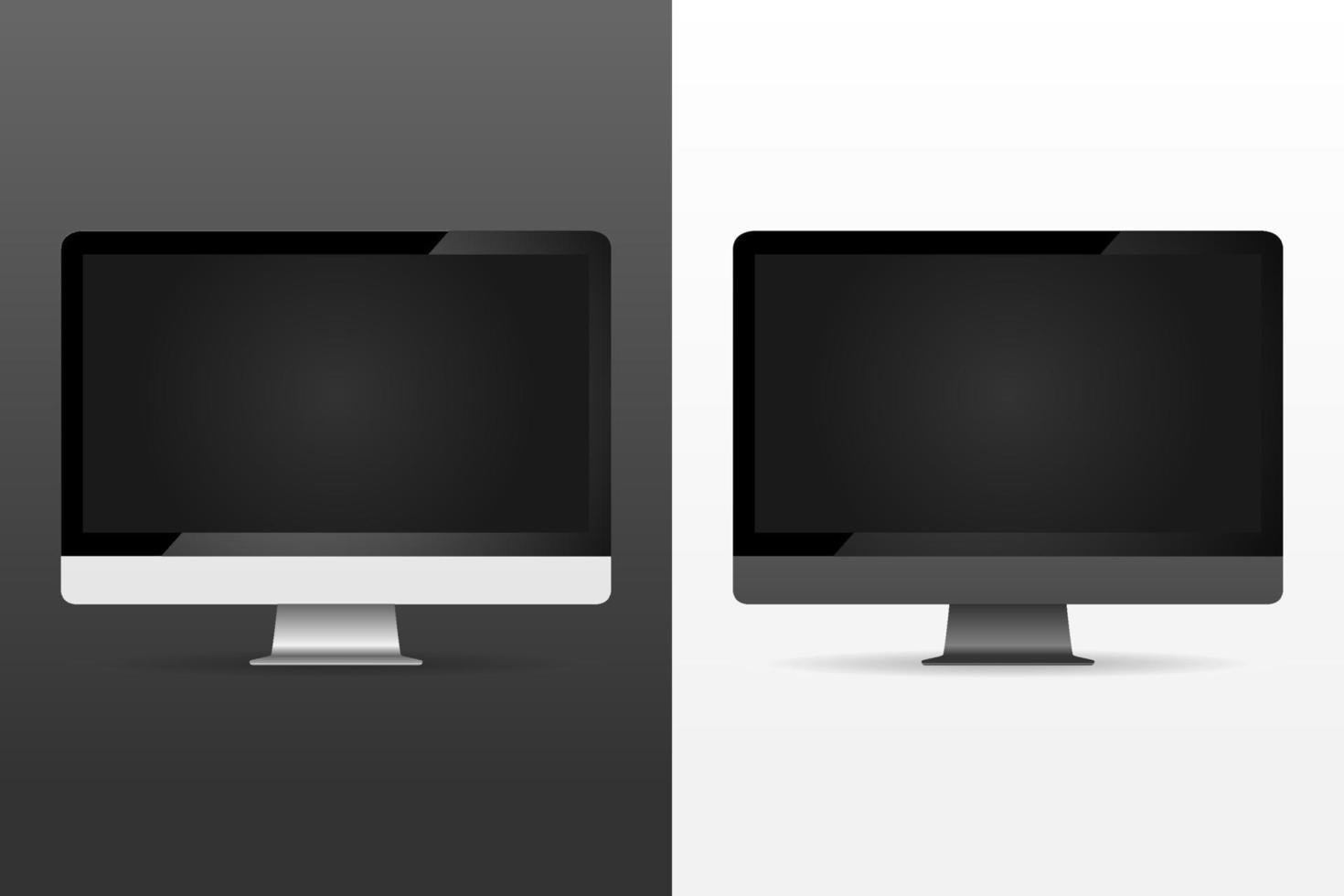 image vectorielle de moniteur d'ordinateur réaliste avec vue de face de l'option de couleur blanc et gris espace vecteur