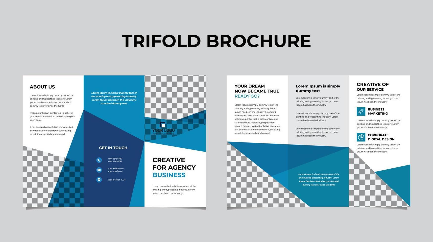 conception de brochure, modèle de brochure, trois volets créatifs, brochure tendance vecteur