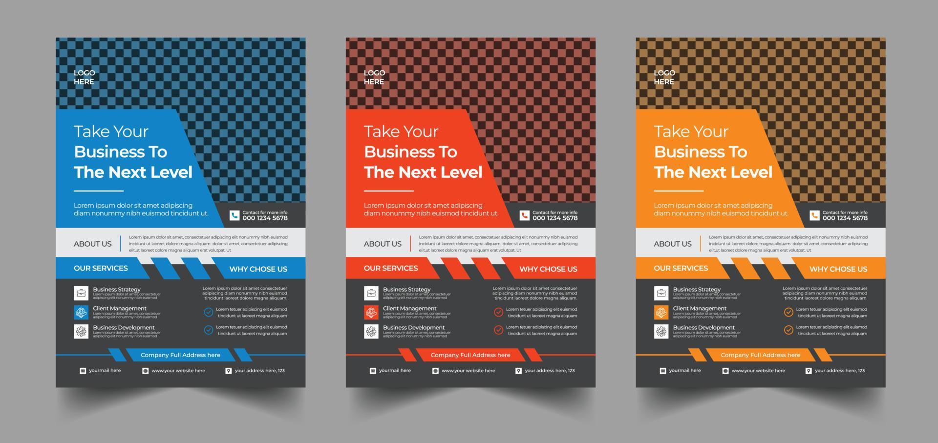 modèle de flyer d'entreprise, conception de flyer d'entreprise avec un look créatif et flyer créatif pour les entreprises vecteur