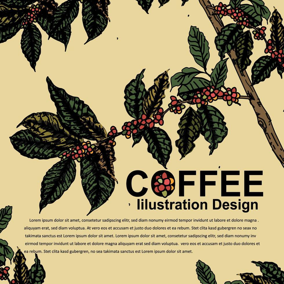 conception d'illustration pour vecteur gratuit d'affiche de café