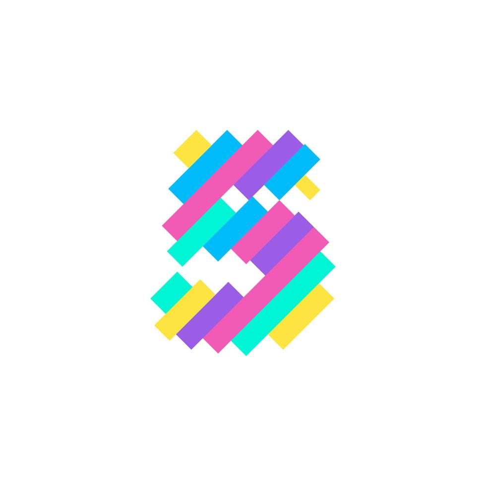 modèle de conception de logo numéro 5 pixel moderne coloré. illustration vectorielle de technologie créative icône symbole élément parfait pour votre identité visuelle. vecteur