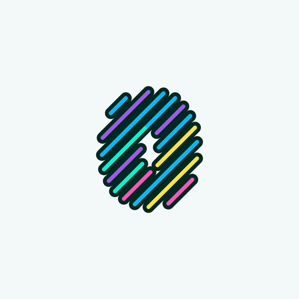 modèle de conception de logo d'élément de numéro 0 coloré moderne. mignon alphabet comique icône vector illustration parfaite pour votre identité visuelle.