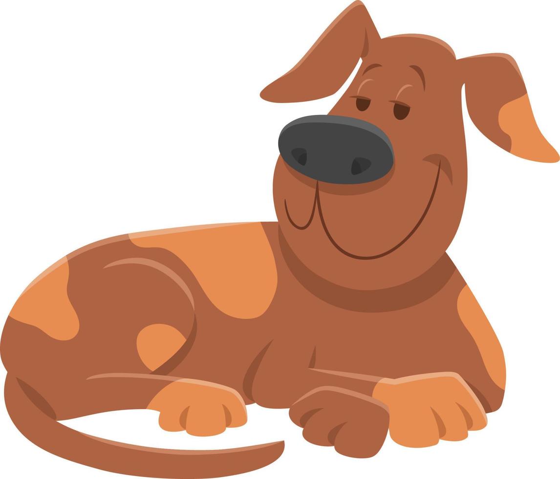 personnage animal de dessin animé chien brun endormi vecteur